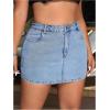 image:imageFloerns Womens Plus Size High Waisted Denim Mini Skirt Bodycon Jean Skirts with PocketsMedium Wash