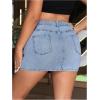image:imageFloerns Womens Plus Size High Waisted Denim Mini Skirt Bodycon Jean Skirts with PocketsMedium Wash