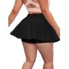 image:imageFloerns Womens Plus Size High Waisted Pleated Tennis Workout SkirtBlack