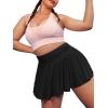 image:imageFloerns Womens Plus Size High Waisted Pleated Tennis Workout SkirtBlack