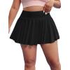 image:imageFloerns Womens Plus Size High Waisted Pleated Tennis Workout SkirtBlack