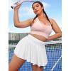image:imageFloerns Womens Plus Size High Waisted Pleated Tennis Workout SkirtWhite