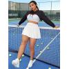 image:imageFloerns Womens Plus Size High Waisted Pleated Tennis Workout SkirtWhite