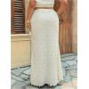 image:imageFloerns Womens Plus Size Lace Long Skirt Ruched Fishtail Bodycon Summer Maxi SkirtWhite