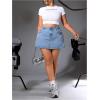 image:imageFloerns Womens Plus Size Mini Denim Skirts High Waist A Line Jeans SkirtsMedium Wash