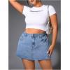image:imageFloerns Womens Plus Size Mini Denim Skirts High Waist A Line Jeans SkirtsMedium Wash