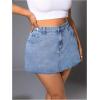 image:imageFloerns Womens Plus Size Mini Denim Skirts High Waist A Line Jeans SkirtsMedium Wash