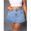 image:imageFloerns Womens Plus Size Mini Denim Skirts High Waist A Line Jeans SkirtsMedium Wash