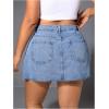 image:imageFloerns Womens Plus Size Mini Denim Skirts High Waist A Line Jeans SkirtsMedium Wash