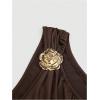 image:imageFloerns Womens Plus Size Off The Shoulder Mini Dress Metal Floral Layered Party A Line DressesMocha Brown