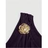 image:imageFloerns Womens Plus Size Off The Shoulder Mini Dress Metal Floral Layered Party A Line DressesPurple