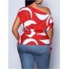 image:imageFloerns Womens Plus Size Off The Shoulder Tops Short Sleeve Drawstring Business Casual BlousesRed
