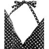 image:imageFloerns Womens Plus Size One Piece Swimsuit Floral Print Halter Tie Back Short Sleeve BeachwearBlack Polka Dots