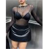 image:imageFloerns Womens Plus Size PU Leather Bodycon Skirt High Waisted Skinny Mini Skirts with ShortsBlack