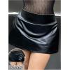 image:imageFloerns Womens Plus Size PU Leather Bodycon Skirt High Waisted Skinny Mini Skirts with ShortsBlack