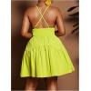 image:imageFloerns Womens Plus Size Tie Knot Front Criss Cross Ruffle Hem Cami ALine Mini DressYellow
