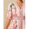 image:imageFloerns Womens Plus Size Tropical Animal Beach Dress V Neck Short Sleeve A Line Vacation DressesPink