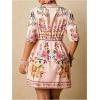 image:imageFloerns Womens Plus Size Tropical Animal Beach Dress V Neck Short Sleeve A Line Vacation DressesPink