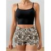 image:imageFloerns Womens Plus Size Zebra Print Denim Shorts Raw Hem Skinny Going Out Jean ShortsKhaki Multi