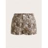 image:imageFloerns Womens Plus Size Zebra Print Denim Shorts Raw Hem Skinny Going Out Jean ShortsKhaki Multi