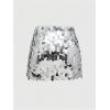 image:imageFloerns Womens Sequin Mini Skirt Sparkly Low Rise Beaded Party Glitter Bodycon SkirtsSilver