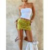 image:imageFloerns Womens Sequin Mini Skirts Low Rise Sparkly Night Out Bodycon SkirtsGreen