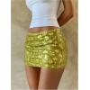 image:imageFloerns Womens Sequin Mini Skirts Low Rise Sparkly Night Out Bodycon SkirtsGreen