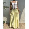 image:imageFloerns Womens Summer Maxi Skirt Shirred Elastic Waist Beach Vacation Flowy A Line SkirtYellow