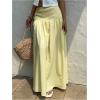 image:imageFloerns Womens Summer Maxi Skirt Shirred Elastic Waist Beach Vacation Flowy A Line SkirtYellow