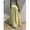 image:imageFloerns Womens Summer Maxi Skirt Shirred Elastic Waist Beach Vacation Flowy A Line SkirtYellow