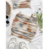 image:imageFloerns Womens Summer Mini Skirt Elastic Waist Ruched Ring Linked Boho Mini SkirtsBlue White Apricot