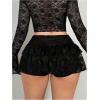 image:imageFloerns Womens Y2K Lace Mini Skirt Cute Low Rise Ruffle Tiered Skirts Aesthetic StreetwearBlack