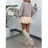 image:imageFloerns Womens Y2k Bubble Short Skirt Elastic Waist Pleated Hem Puffy Trendy Cute Going Out Mini SkirtApricot