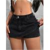 image:imageFloerns Womens Y2k Denim Mini Skirt Low Waist Jean Skirt with UnderneathBlack