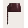 image:imageFloerns Womens Y2k PU Leather Mini Skirt Low Rise Buckle Belt Night Club Bodycon Micro SkirtBurgundy
