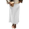 image:imageFloerns Womens Elegant Polka Dots Low Rise Maxi Skirts Satin Silk Vintage Flowy SkirtsWhite
