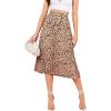 image:imageFloerns Womens Floral Print Boho Elastic Waist Scarf Print Pleated Midi SkirtBrown Dots