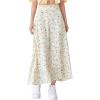 image:imageFloerns Womens Floral Print High Waisted Skirt Holiday Casual A Line Long SkirtsBeige Multi