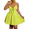 image:imageFloerns Womens Plus Size Tie Knot Front Criss Cross Ruffle Hem Cami ALine Mini DressYellow