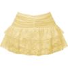 image:imageFloerns Womens Y2K Lace Mini Skirt Cute Low Rise Ruffle Tiered Skirts Aesthetic StreetwearYellow