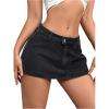 image:imageFloerns Womens Y2k Denim Mini Skirt Low Waist Jean Skirt with UnderneathBlack