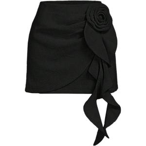image:imageFloerns Womens Elegant 3D Floral Skirt High Waisted A Line Mini Skirts Business Casual OutfitBlack