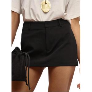 image:imageFloerns Womens Elegant Low Rise Mini Skirts Formal Business Casual Skirt with ShortsBlack
