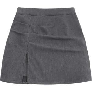 image:imageFloerns Womens Going Out Party Club Casual Skinny Low Rise Split Hem Mini Skirt FaldasGrey