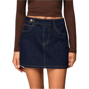 image:imageFloerns Womens High Waisted Jean Skirt Y2k Country Concert Outfit Denim Skorts ShortsDark Wash