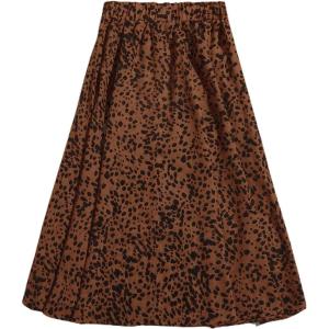 image:imageFloerns Womens Plus Size Ditsy Floral Flared Midi Skirt Polka Dots Pleated SkirtsBrown Black