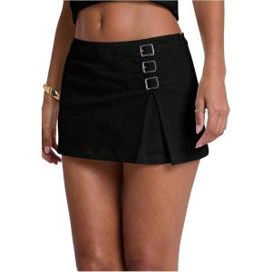 image:imageFloerns Womens Y2k Low Waist Mini Skirts Buckle Night Out Party Bodycon SkirtBlack