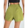image:imageFloerns Womens Casual Solid High Waist Wide Leg Shorts with PocketLime Green