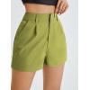 image:imageFloerns Womens Casual Solid High Waist Wide Leg Shorts with PocketLime Green