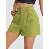 image:imageFloerns Womens Casual Solid High Waist Wide Leg Shorts with PocketLime Green